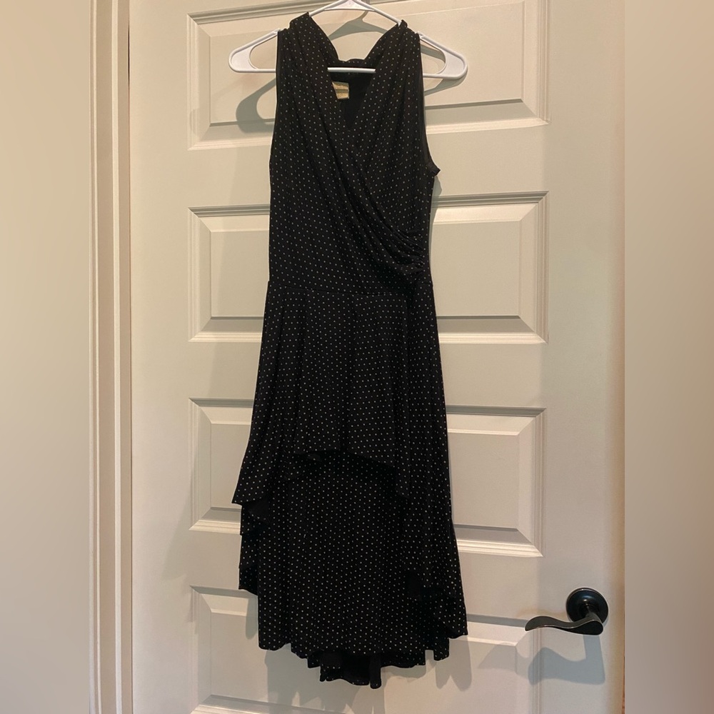 Chic Black Polka Dot Midi Dress